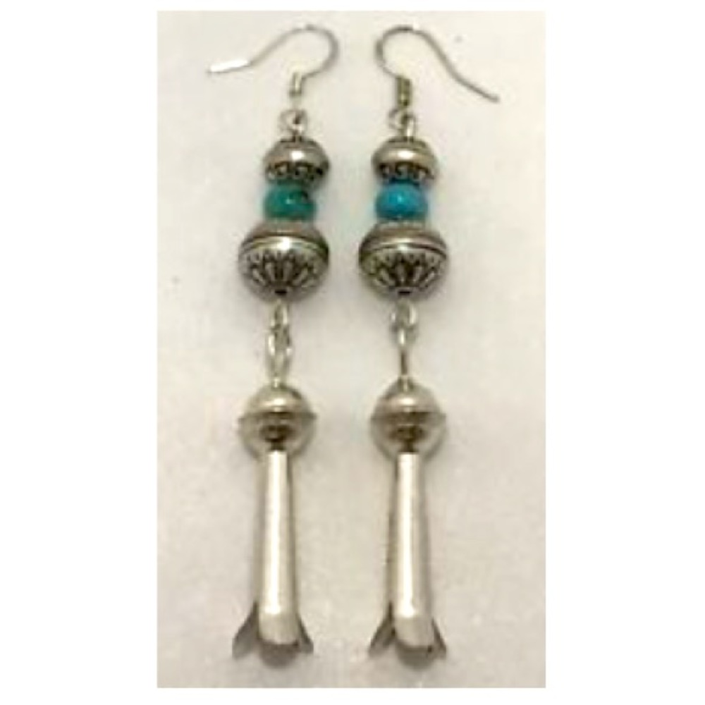 STERLING SILVER SQUASH BLOSSOM EARRINGS